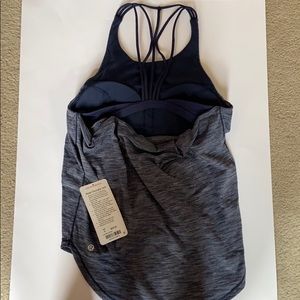 Lululemon Raise the Bar Tank Heathered Navy 8